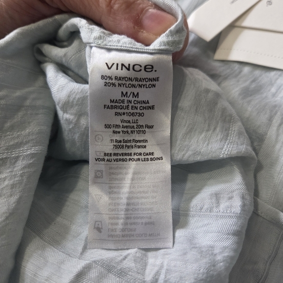 VINCE. Green Blouse Size Med - Picture 5 of 6